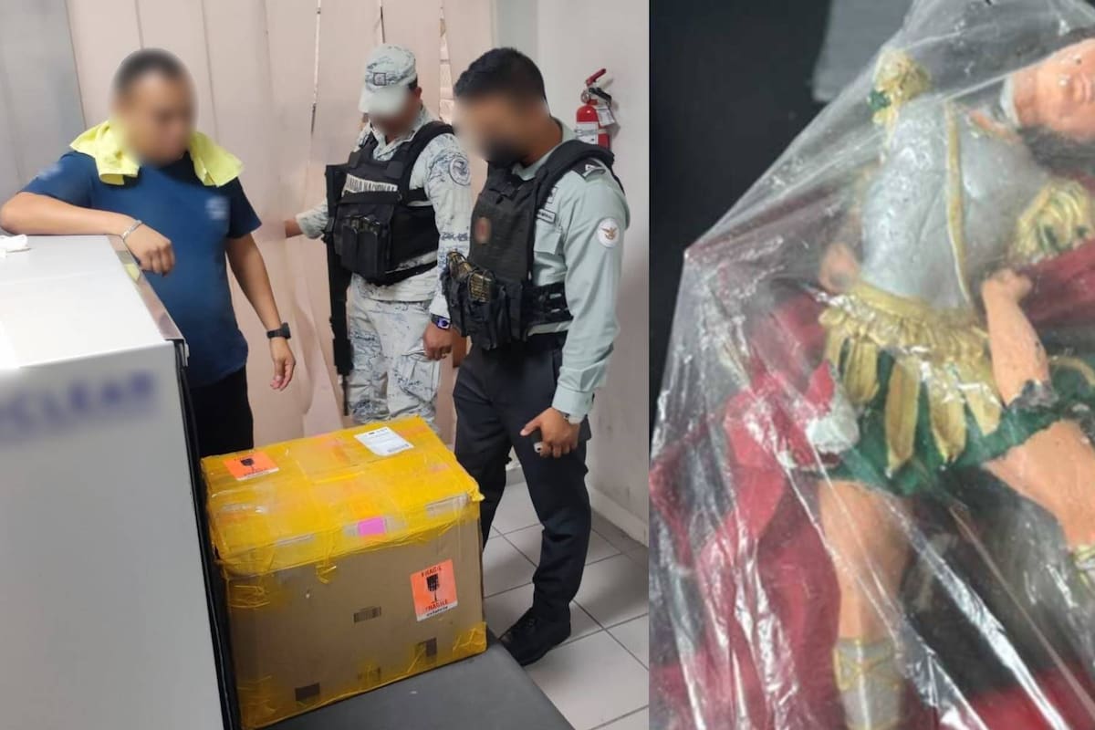GN encuentra droga oculta al interior de santos de cerámica en Tamaulipas