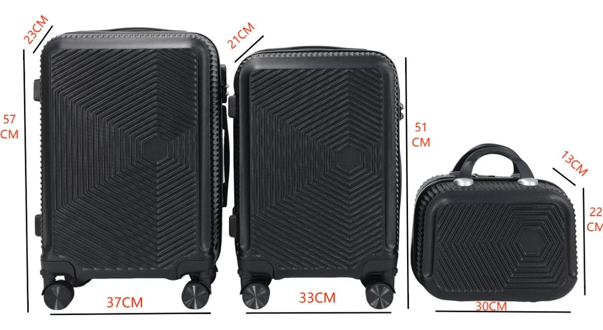 Set de maletas de viaje rígidas con sistema de 360° | Captura Mercado Libre