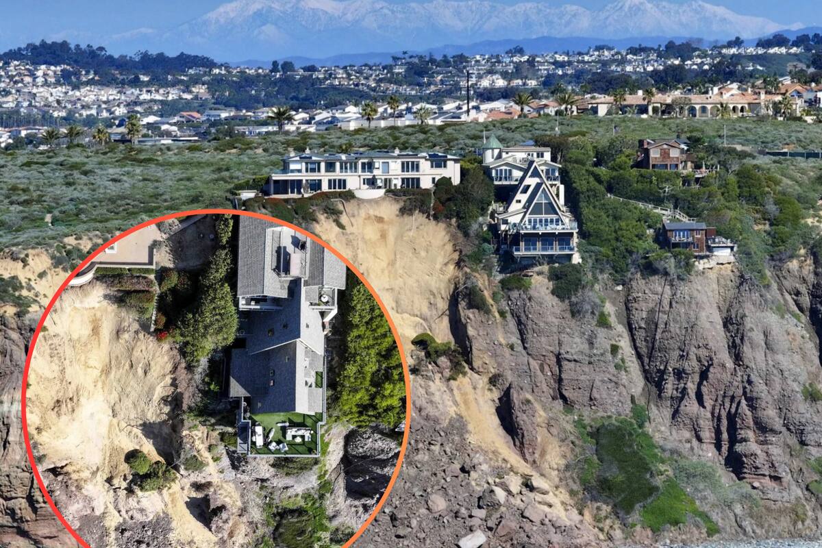 VIDEO: Hombre se niega a abandonar su mansión multimillonaria pese a riesgo de caer por el acantilado de California, EU
