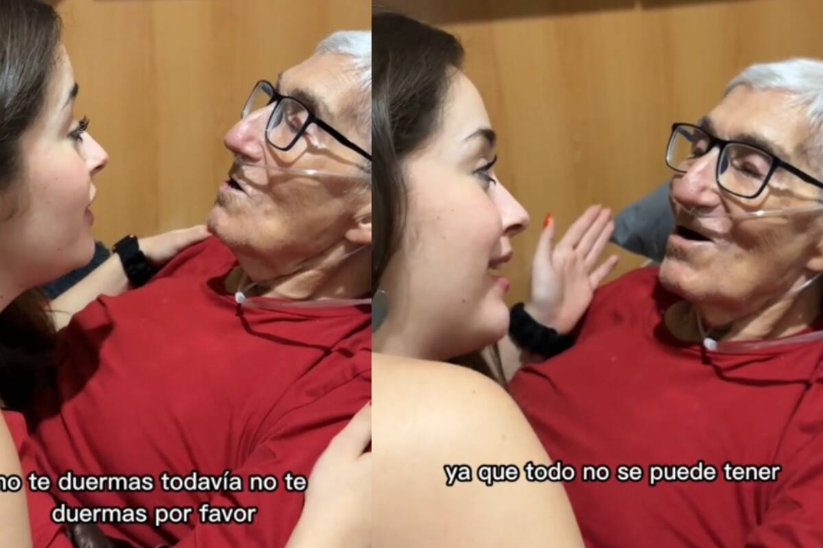 “No te duermas todavía, no te duermas, por favor”: Joven le canta a su abuelito enfermo
