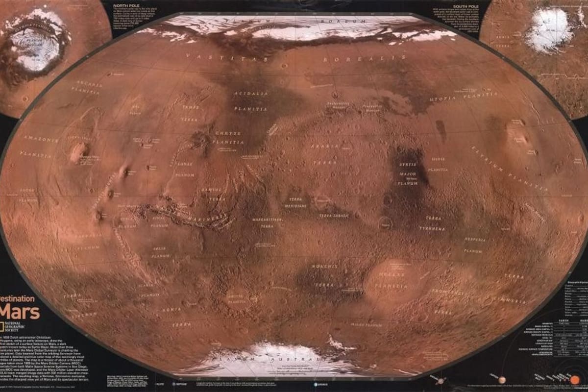 Detallado mapa de Marte revela su verdadero color