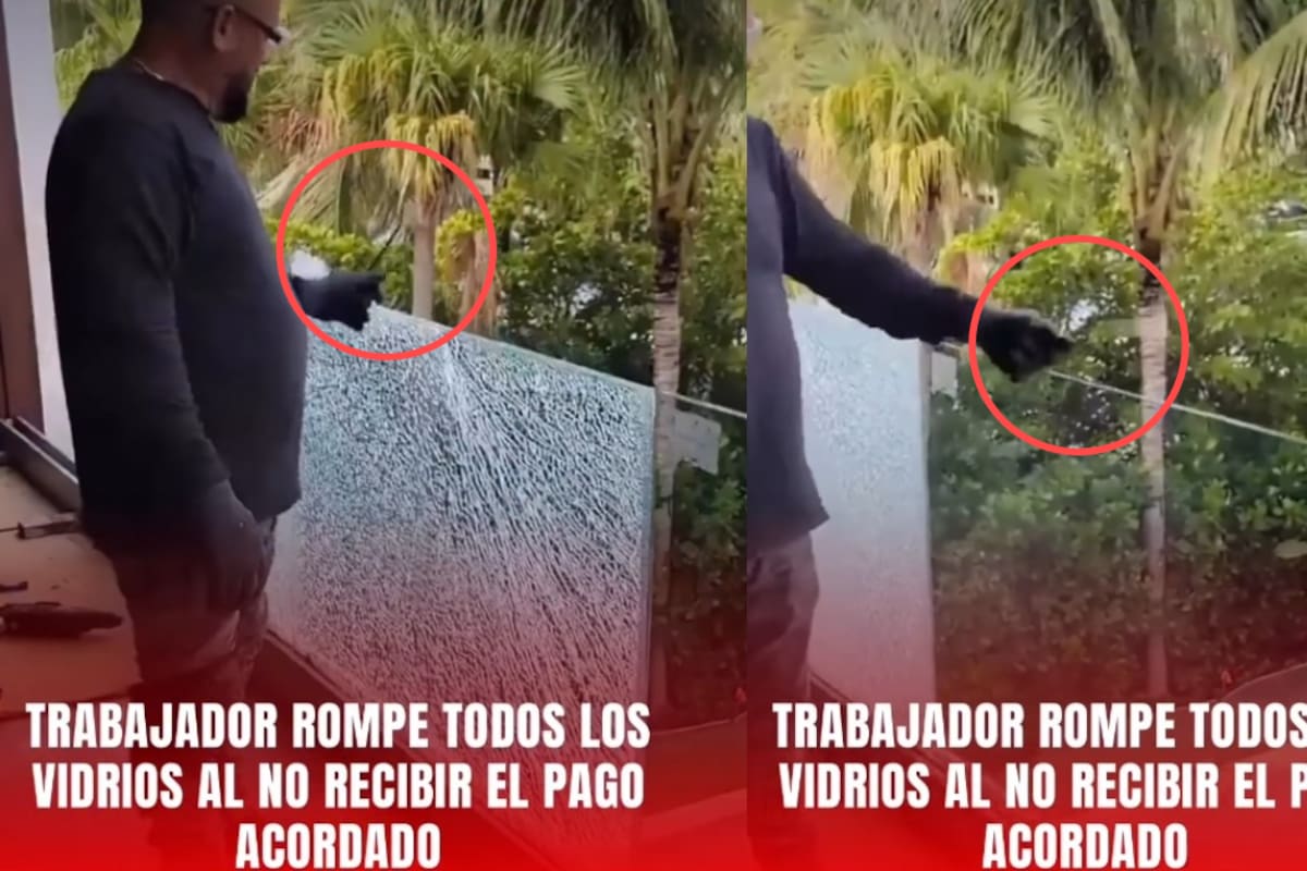 Trabajador daña vidrios que instaló por falta de pago