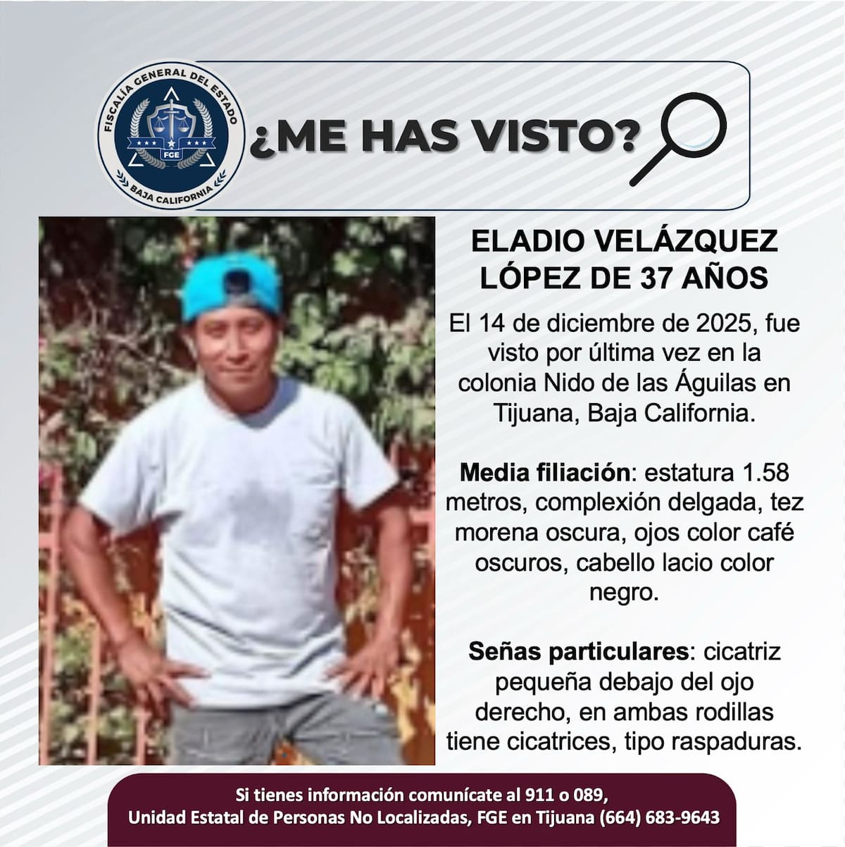 Fue vista por última vez el 14 de diciembre de 2025