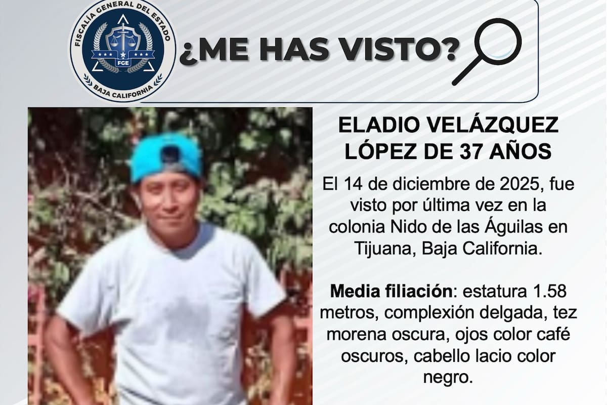 Se busca a Eladio Velázquez López de 37 años