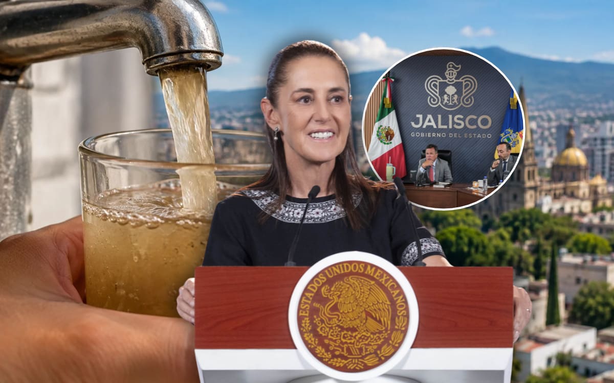 Claudia Sheinbaum busca resolver la crisis de agua contaminada en Guadalajara con una inversión federal de hasta 13 mil millones de pesos y sin endeudar a Jalisco. | Crédito: Presidencia/X @PabloLemusN