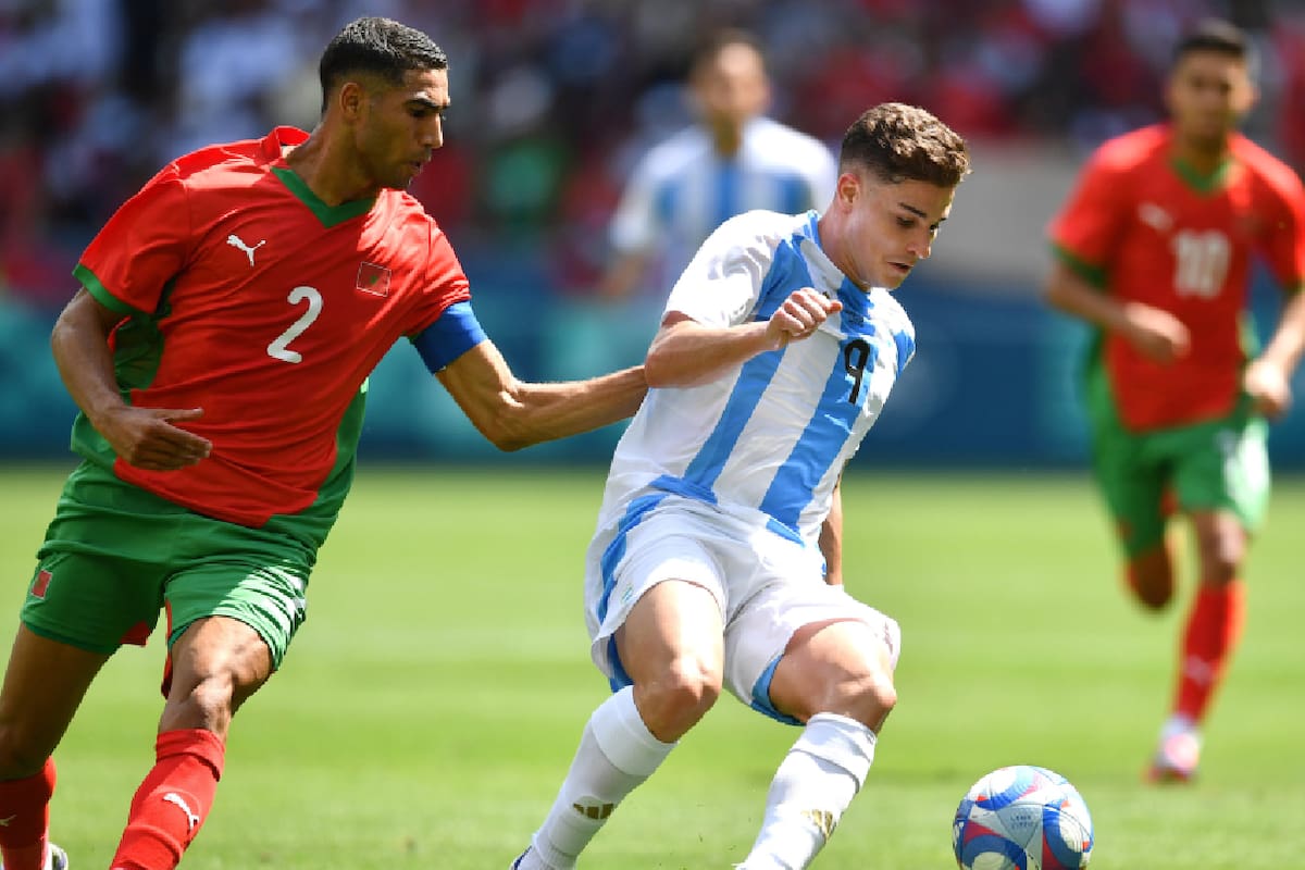 Argentina rescata el empate ante Marruecos en su debut Olímpico en París 2024