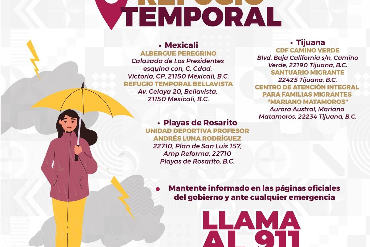 Habilita DIF BC refugios temporales por lluvias