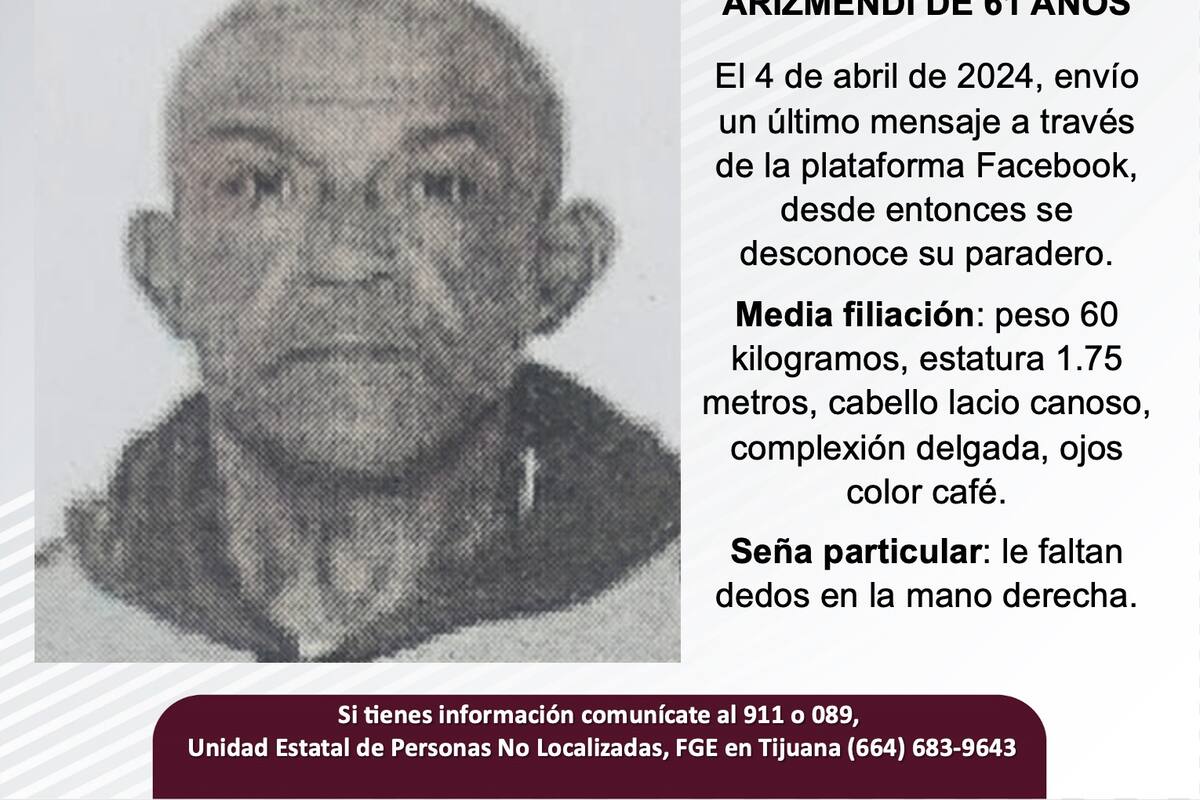 Se busca a Héctor Vital Arizmendi de 61 años de edad