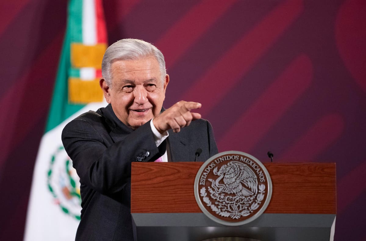 Fotografía cedida por la presidencia de México del mandatario mexicano, Andrés Manuel López Obrador, durante una rueda de prensa en Palacio Nacional hoy en la Ciudad de México (México). EFE/Presidencia de México/SOLO USO EDITORIAL/SOLO DISPONIBLE PARA ILUSTRAR LA NOTICIA QUE ACOMPAÑA(CRÉDITO OBLIGATORIO)