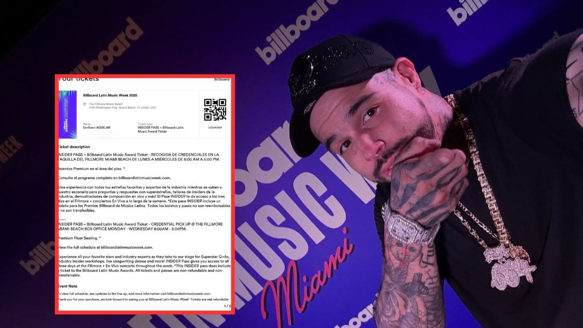 Sigue la controversia de Emiliano Aguilar en los Billboard; aseguran que no fue invitado y que compró boleto para asistir al evento
