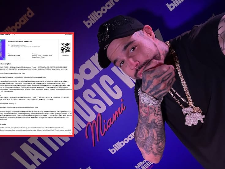 Sigue la controversia de Emiliano Aguilar en los Billboard; aseguran que no fue invitado y que compró boleto para asistir al evento