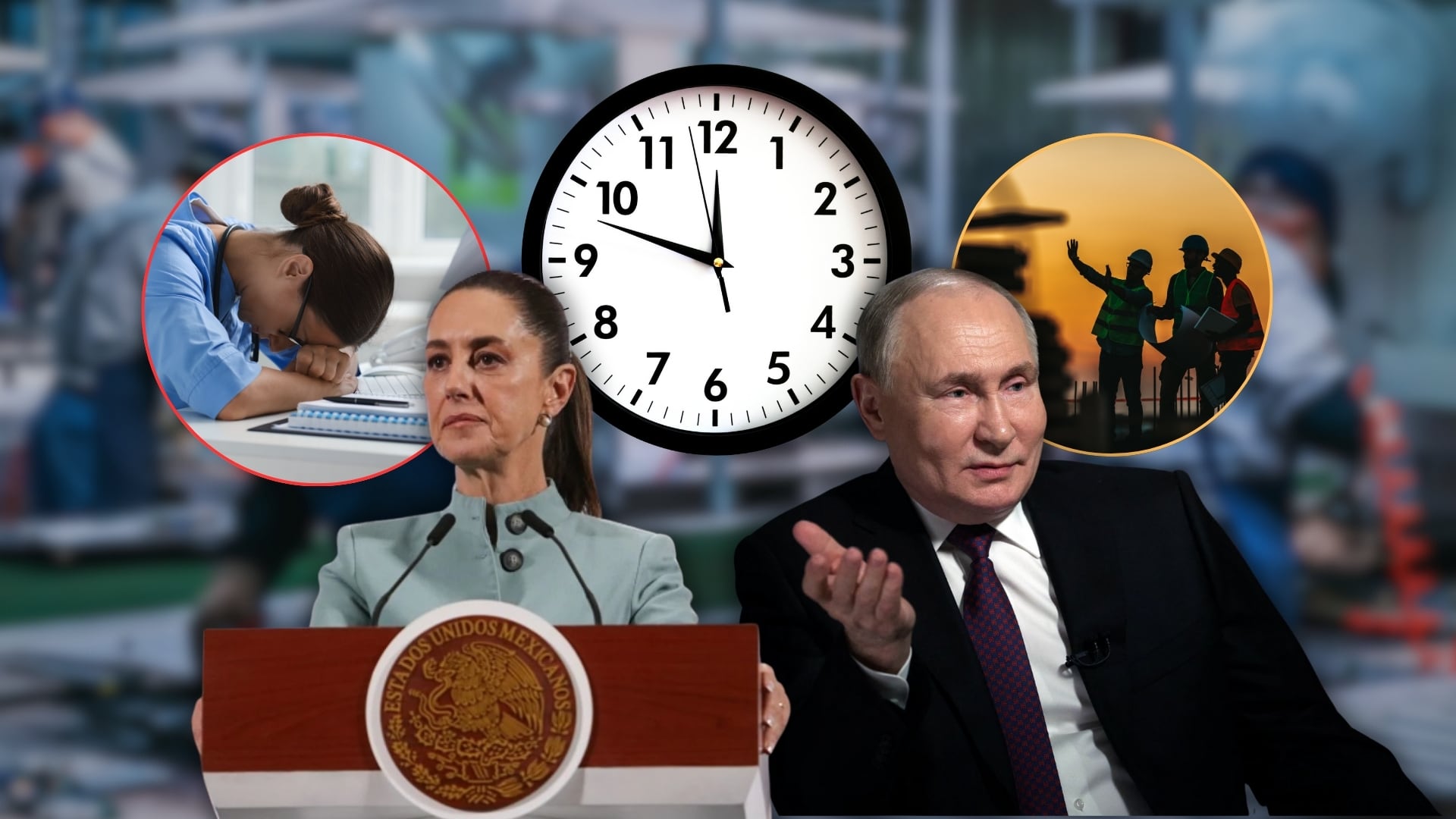 En México se debate una reducción gradual de la jornada laboral hasta llegar a 40 horas semanales en 2030, mientras que en Rusia la ley ya establece ese límite y otorga vacaciones adicionales a quienes realizan trabajos riesgosos o en condiciones extremas. Foto: Especial