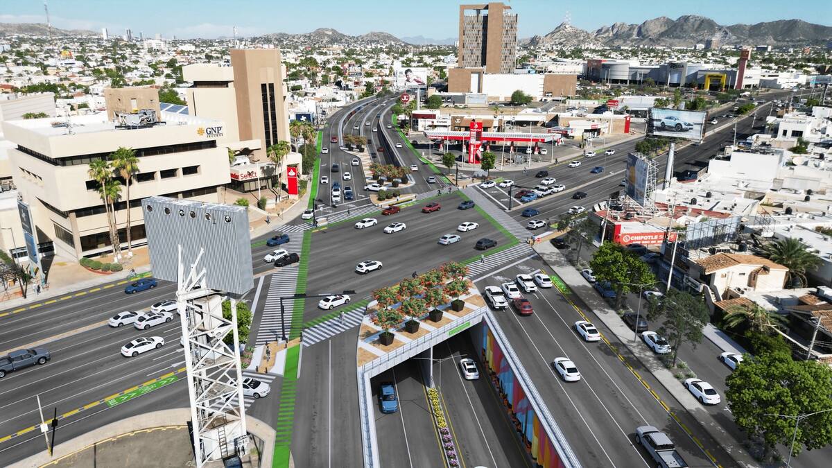 El Gobierno de Hermosillo presenta imágenes de como quedará el paso desnivel. / Gobierno de Hermosillo.