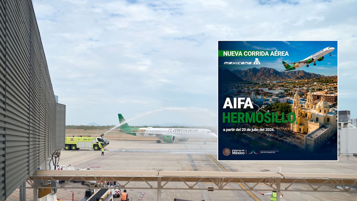 Nueva ruta de Mexicana AIFA-Hermosillo ya opera: estos son los días, horarios y beneficios para viajeros en Sonora