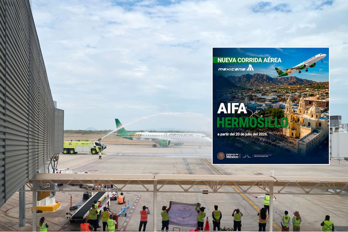 Nueva ruta de Mexicana AIFA-Hermosillo ya opera: estos son los días, horarios y beneficios para viajeros en Sonora