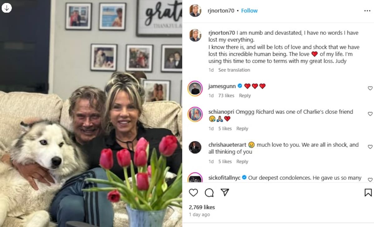 Esposa de Richard Norton anunció su fallecimiento / Instagram @rjnorton70