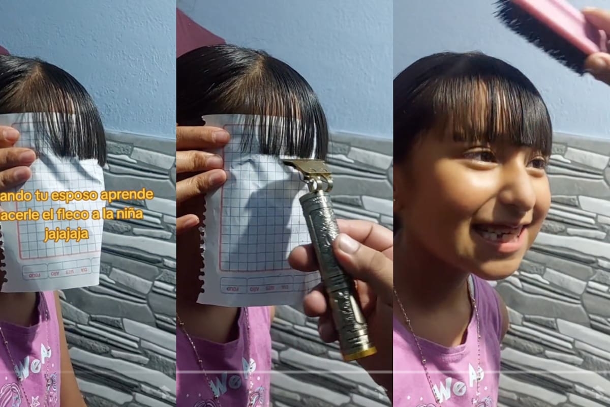 Papá se vuelve viral con ingeniosa técnica para cortarle el fleco a su hija en casa (VIDEO)