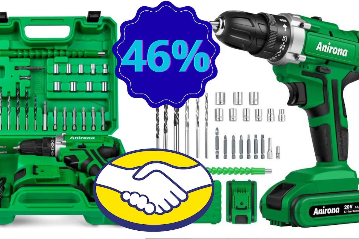 Aprovecha el 46% de descuento: Taladro inalámbrico Anirona con maletín ¡Solo $399 en Mercado Libre!