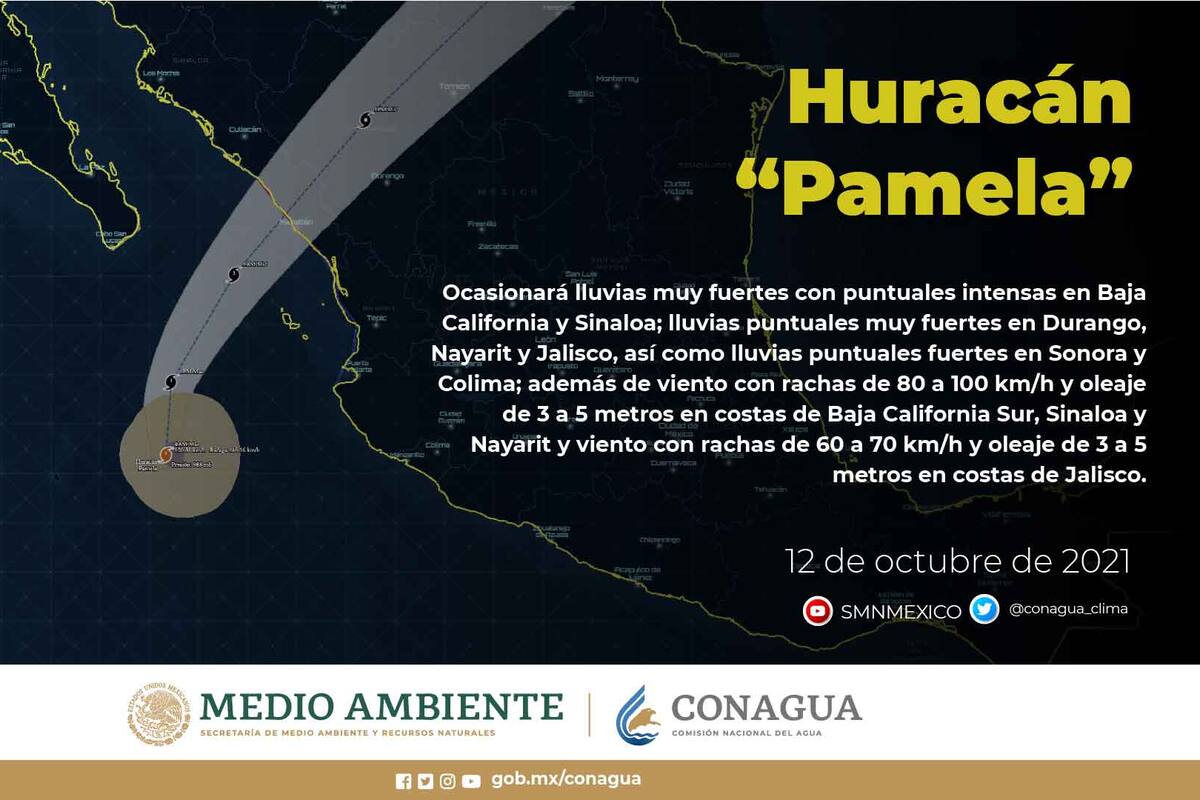 Huracán Pamela: Se ubica cerca de Baja California Sur y Sinaloa