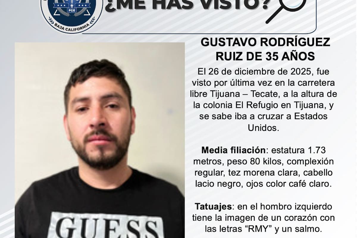 Se busca a Gustavo Rodríguez Ruiz de 35 años