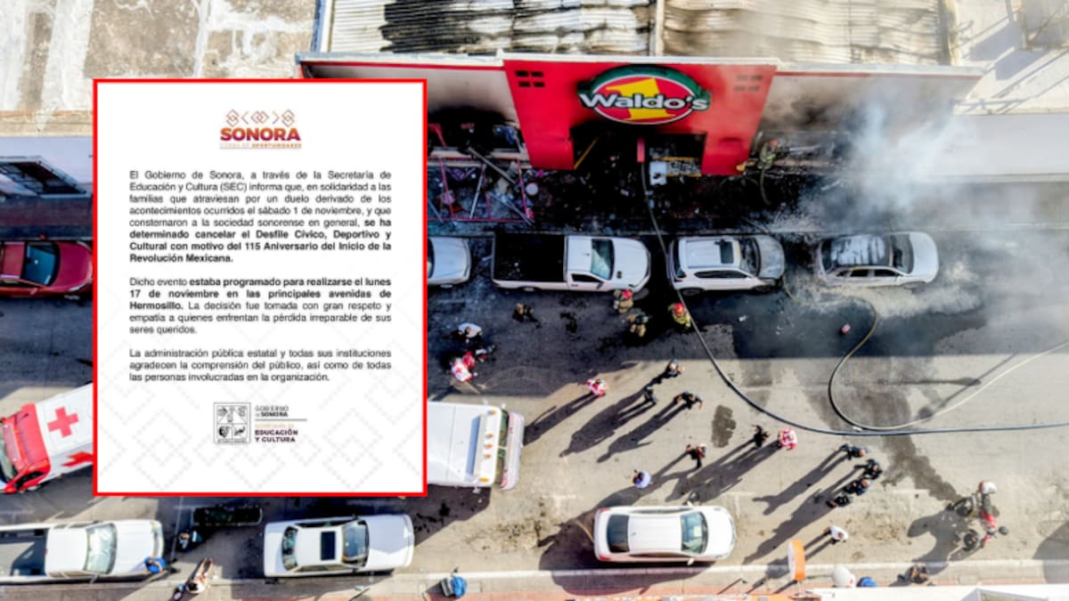 OFICIAL: Cancelan desfile por el 115 aniversario de la Revolución Mexicana en Hermosillo: Gobierno de Sonora muestra solidaridad ante duelo por víctimas del incendio en la tienda Waldos