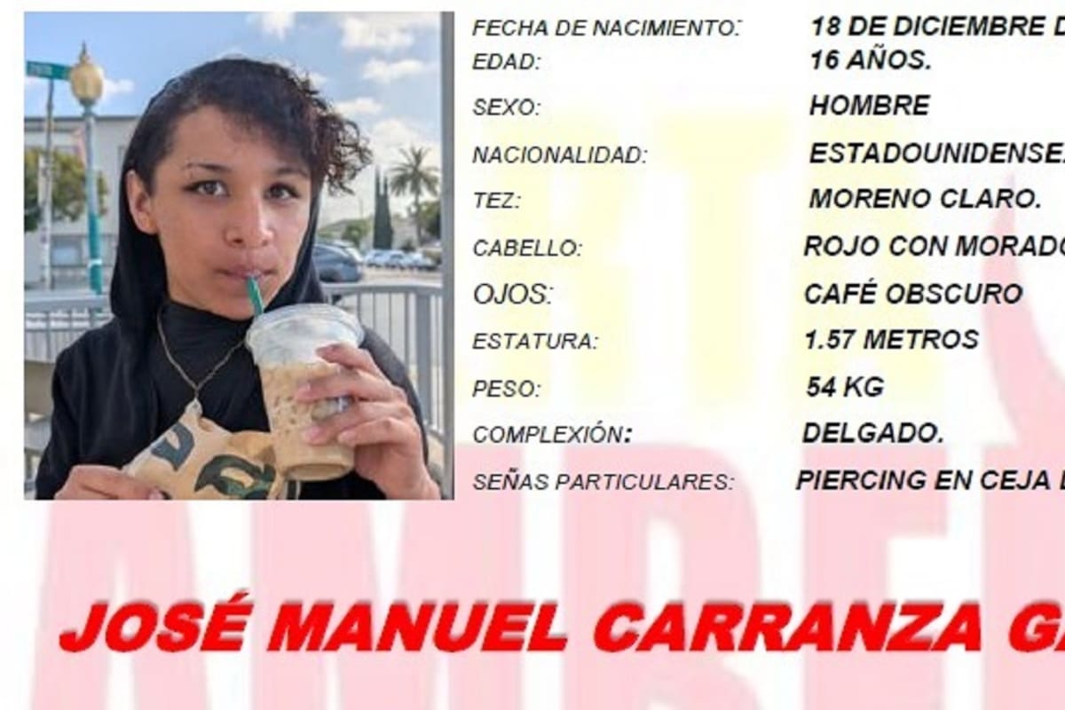 Activan Alerta Amber para localizar a José Manuel Carranza García de 16 años