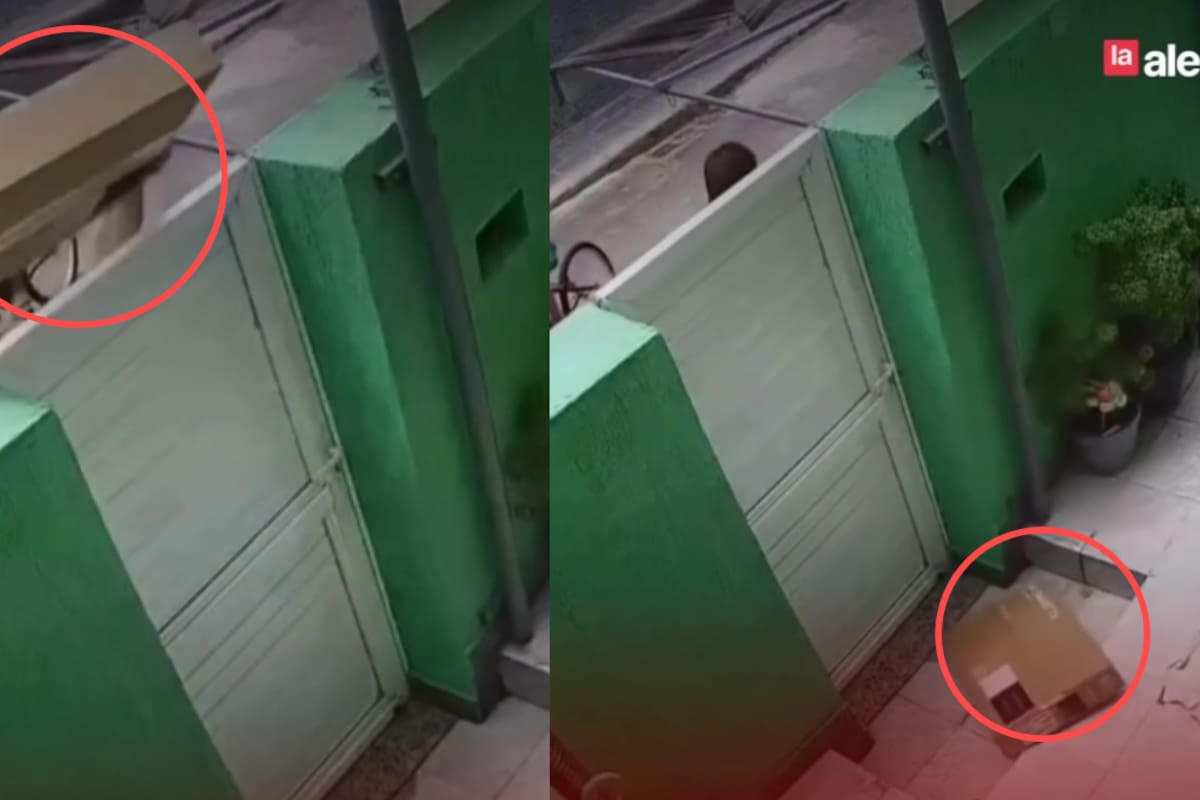 “‘El televisor seguro también se dañó’: repartidor se vuelve viral por lanzar un paquete y destrozar el piso de una vivienda”