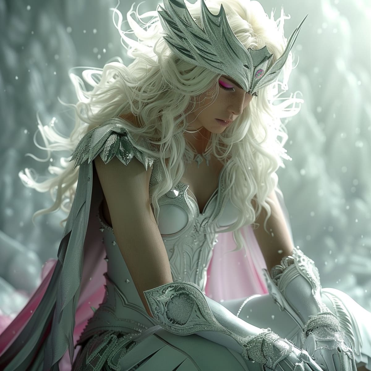 Misty, el primer Santo de Plata presentado oficialmente en el anime y manga, destaca por su actitud narcisista y su confianza inquebrantable.