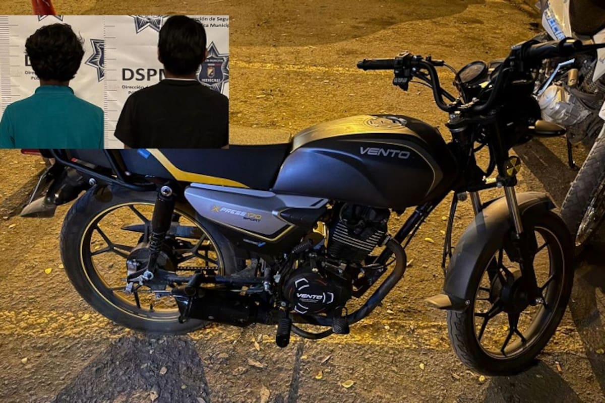 Menores de edad roban motocicleta en comercio; son detenidos en operativo