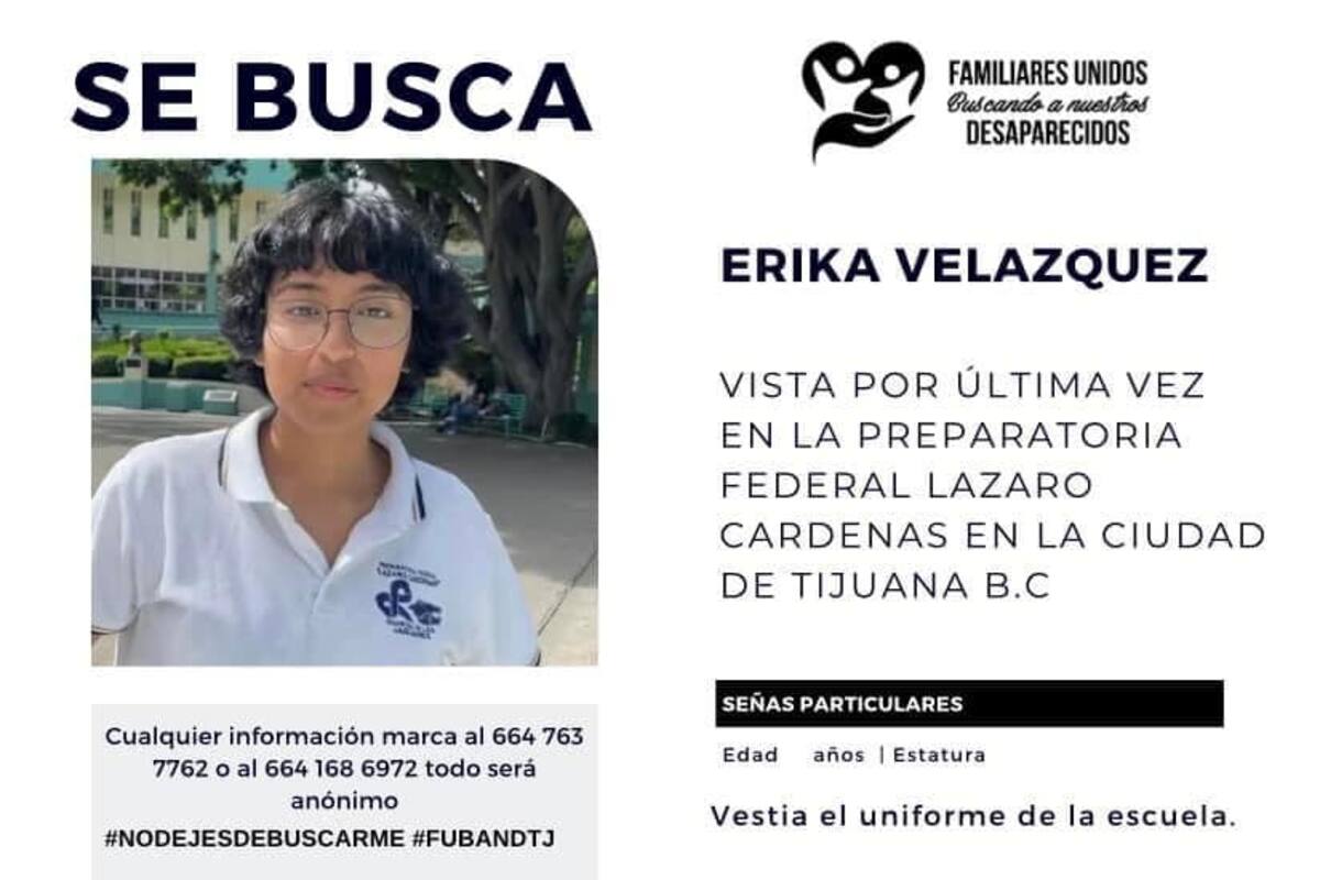 Buscan a estudiante Erika Velázquez