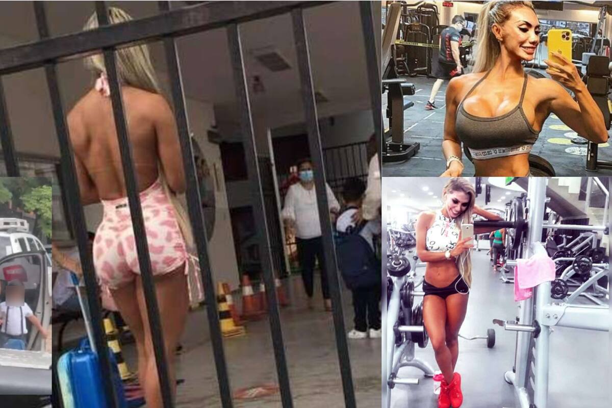 Critican madres y padres de familia a mamá modelo fitness Vanessa Medina por recoger a su hijo al colegio con ropa muy sexy