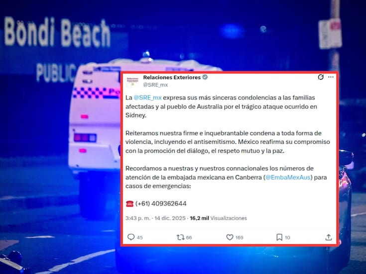 México condena ataque en playa de Bondi que dejó a 16 personas sin vida y extiende condolencias a Australia