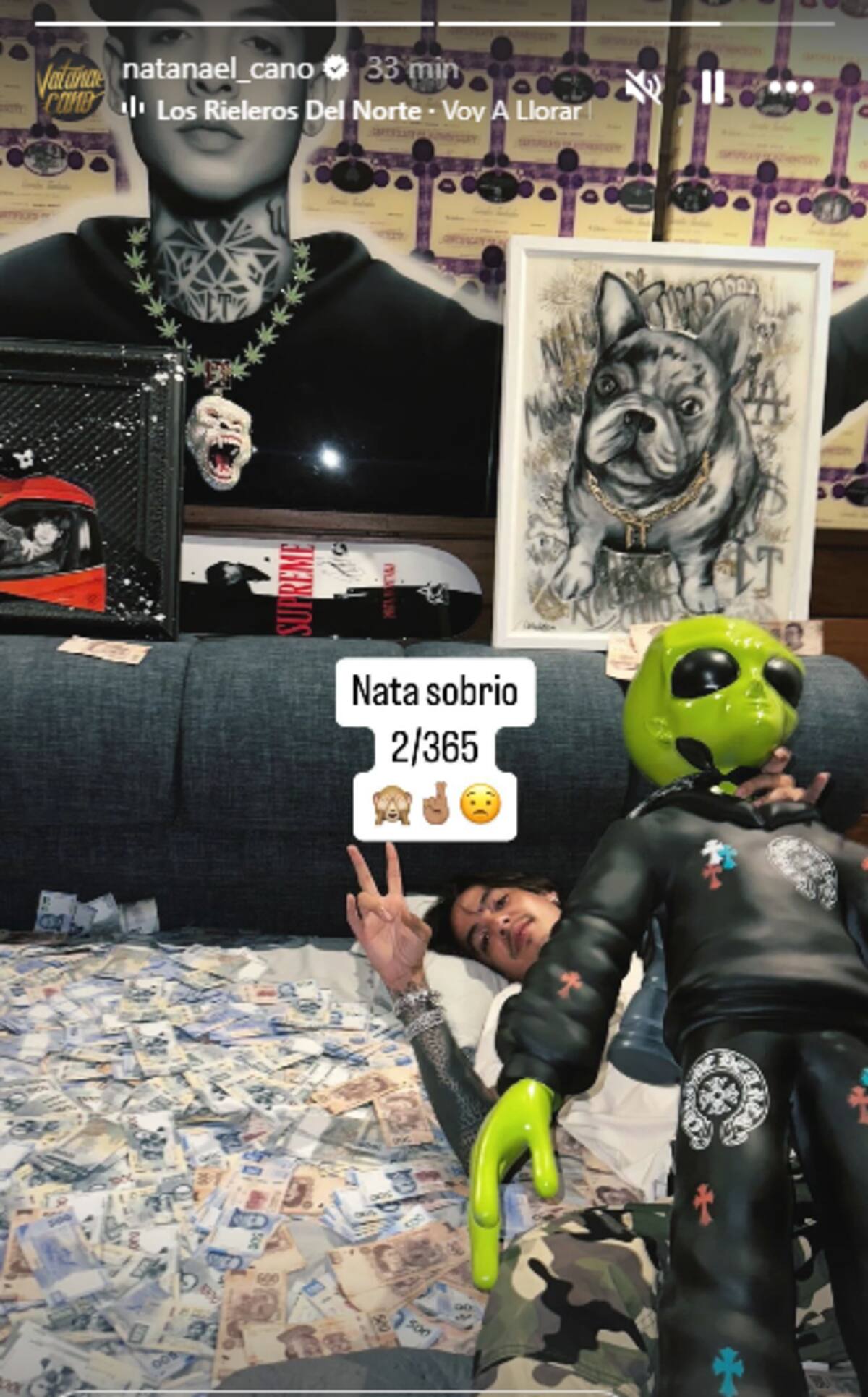 el cantante presume dos días de sobriedad.