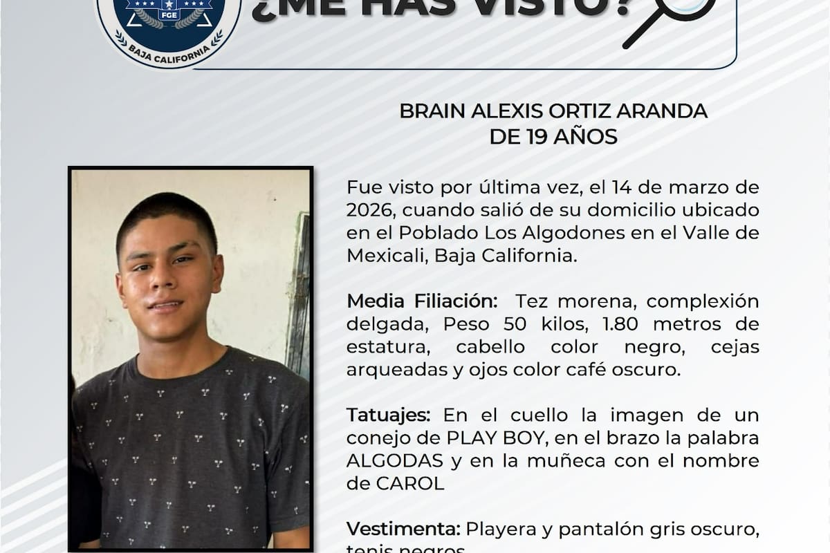 Salió de Los Algodones hace 15 días y no regresó