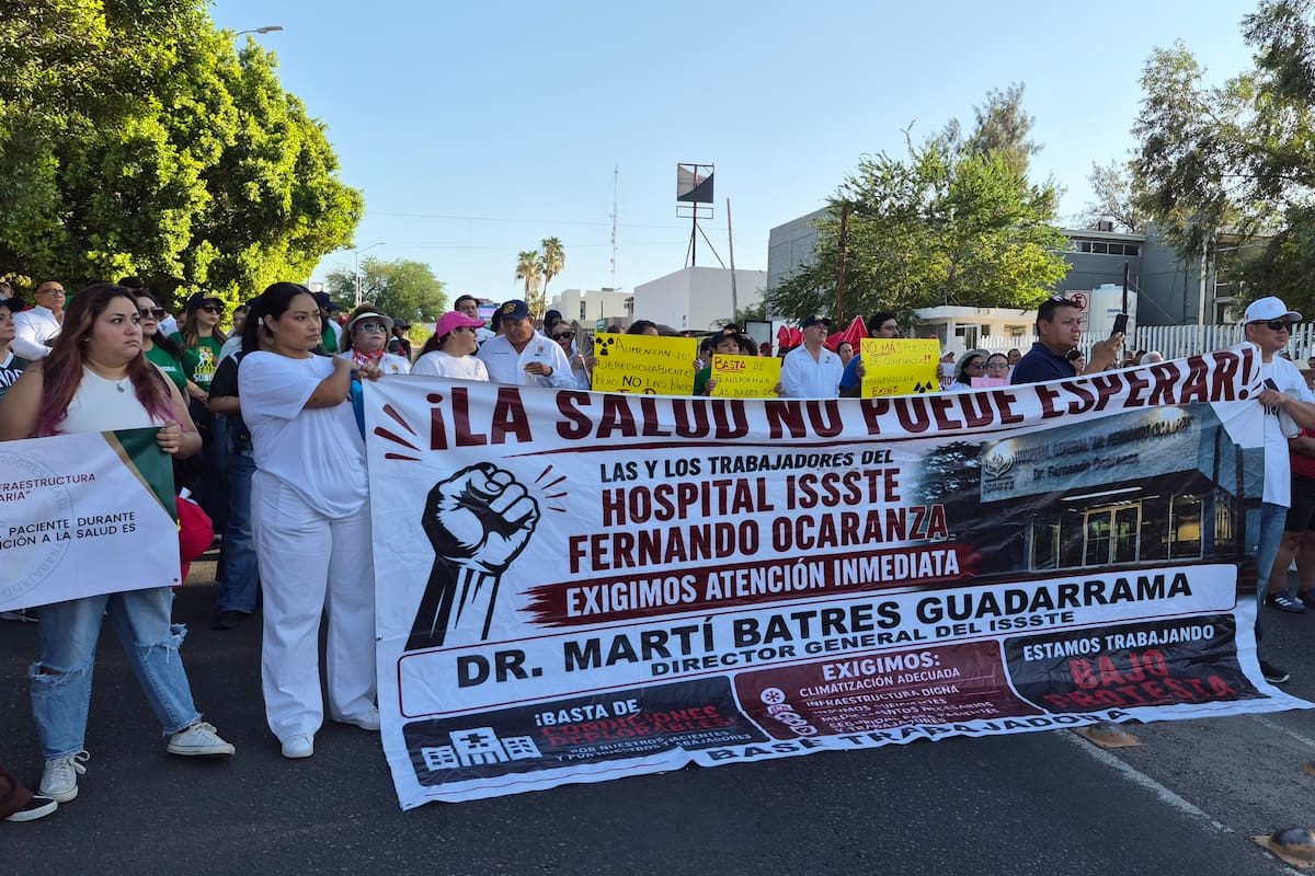 Bloqueo en bulevar Morelos frente al Issste de Hermosillo: trabajadores exigen respuesta por falla eléctrica en hospital