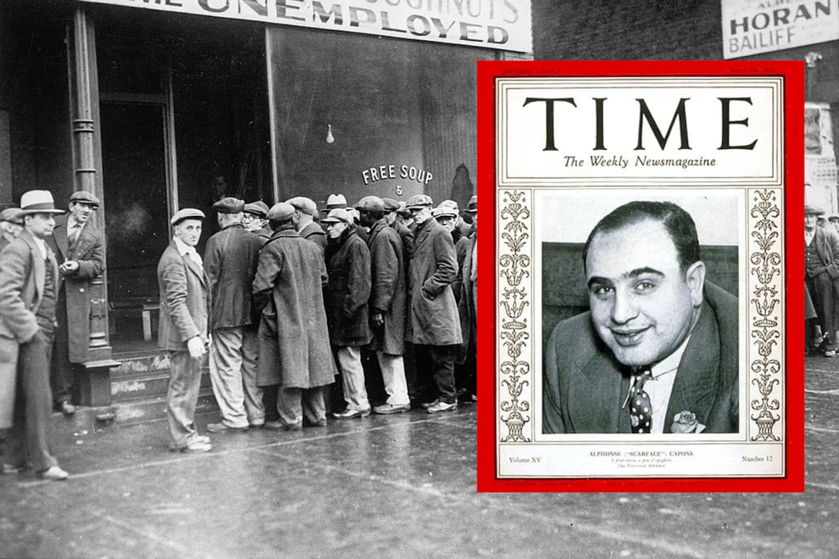 La Gran Depresión de EU en 1929: El criminal Al Capone ayudó con comida a miles de desempleados e instauró comedores comunitarios