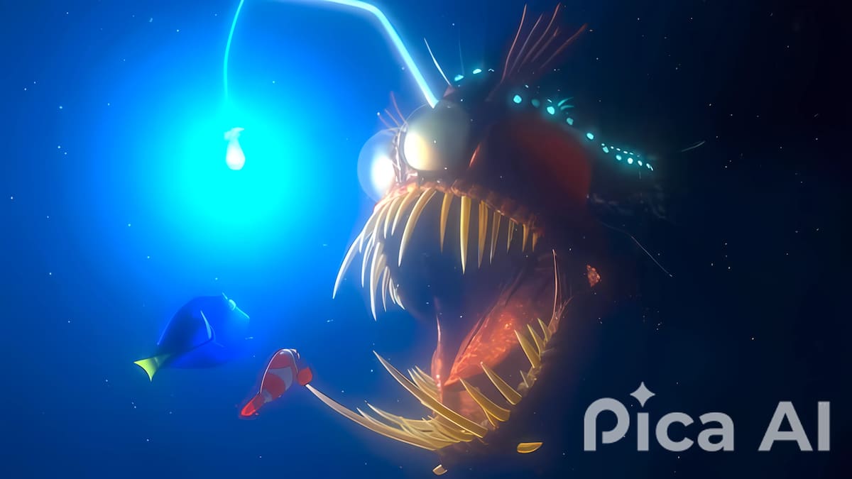 Imagen de la aparición de este pez en la película de Disney Nemo