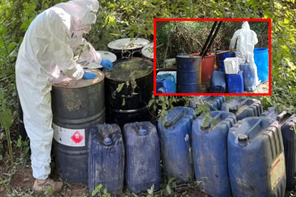 Detectan y destruyen cinco centros clandestinos con químicos para drogas en zona rural de Culiacán