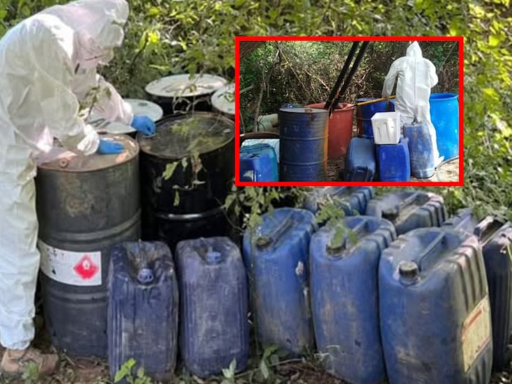 Detectan y destruyen cinco centros clandestinos con químicos para drogas en zona rural de Culiacán