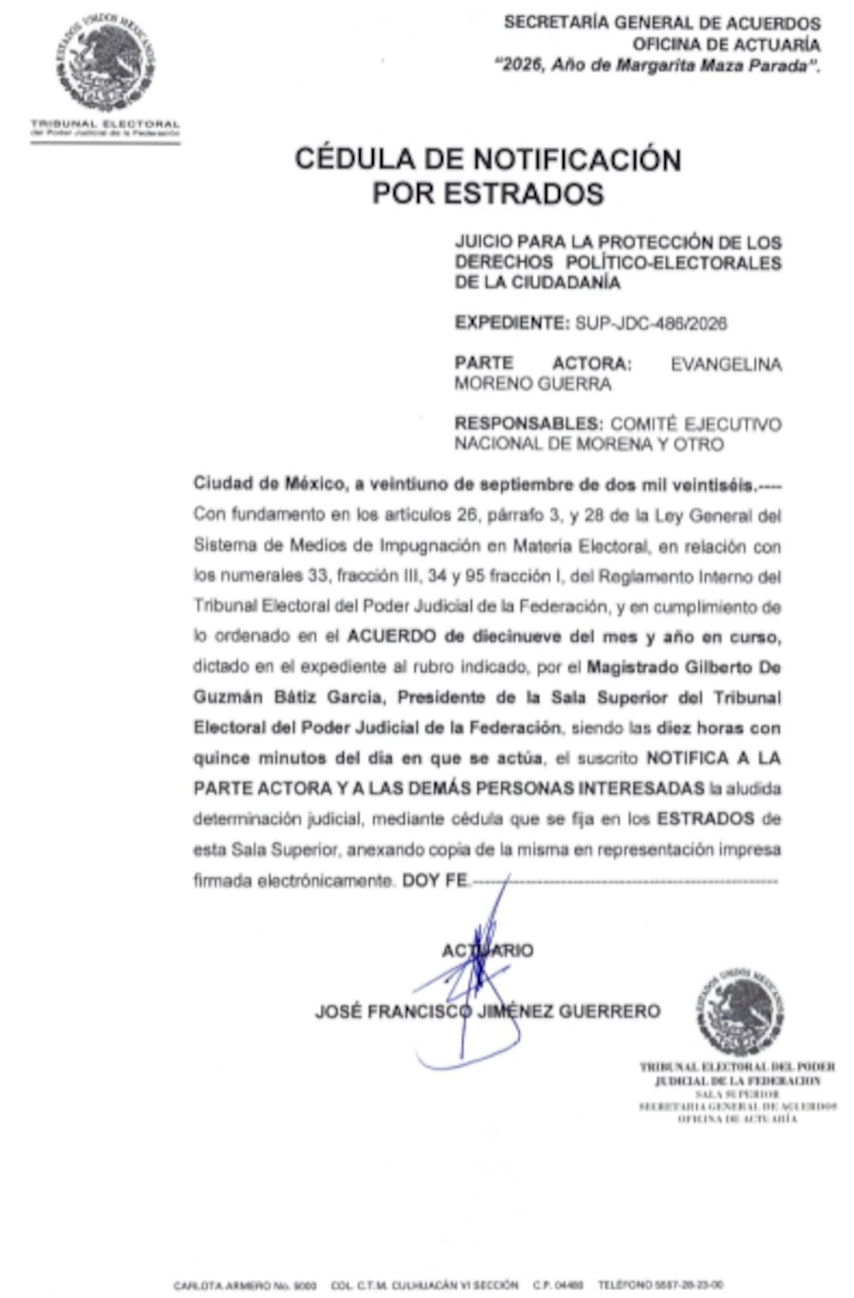 Evangelina Moreno Guerra presentó una impugnación ante el TEPJF contra el proceso mediante el cual Morena designó a Julieta Ramírez como coordinadora en Baja California. Foto: Cortesía