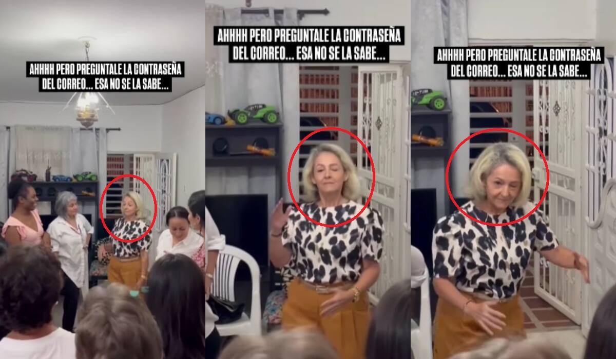 "Pero pregúntenle la contraseña del correo... no se la sabe": Joven graba a su madre haciendo el paso del robot en una fiesta con sus amigas de su edad