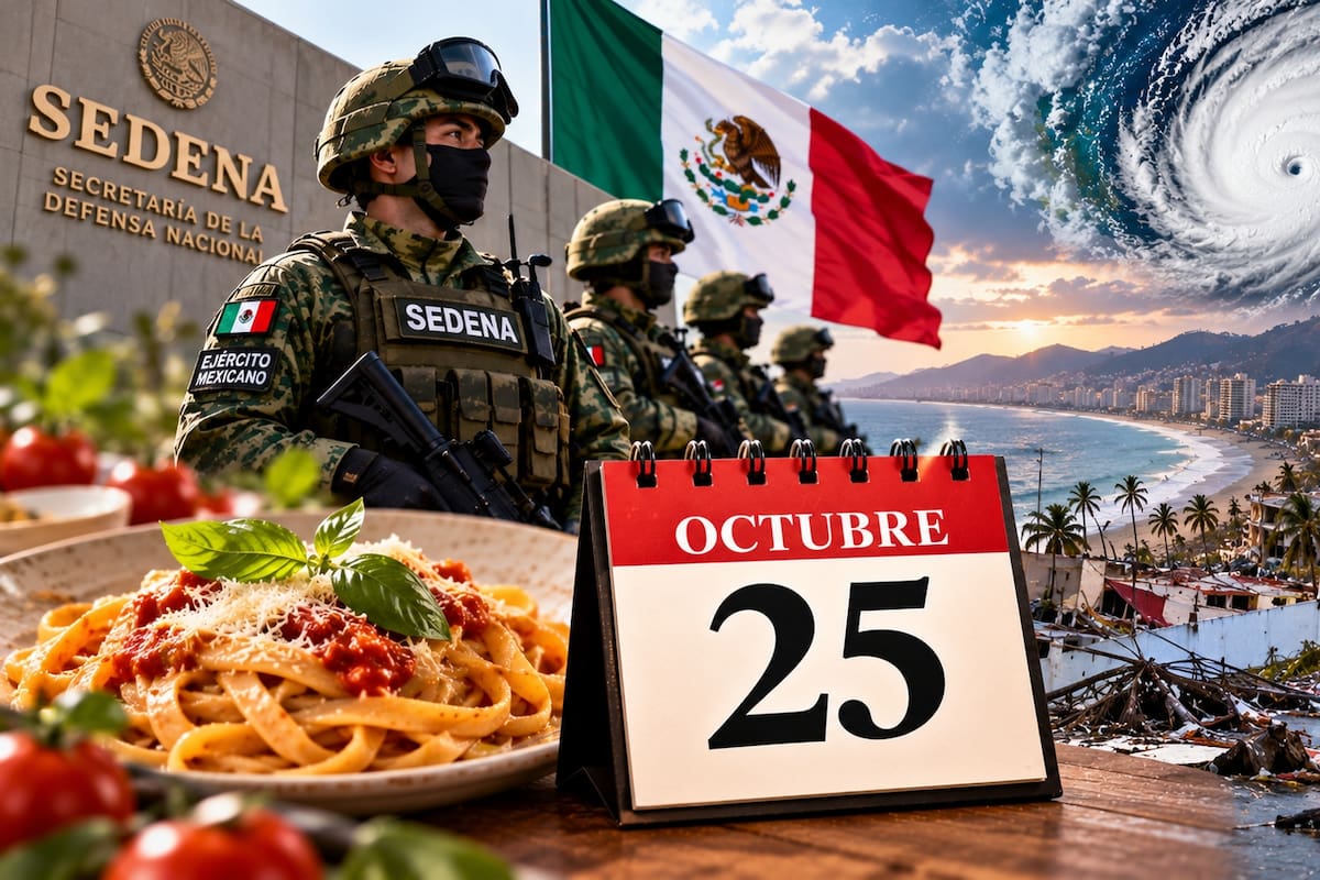 Qué se celebra hoy 25 de octubre: Día Mundial de la Pasta, Sedena y se cumplen tres años del huracán Otis