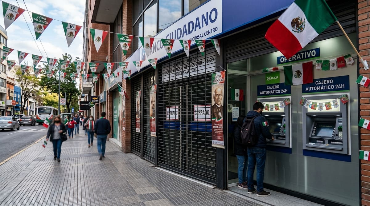 La hora habitual de cierre para la mayoría de los bancos del país está programada para las 16:00 horas.
Foto: Generada con IA.