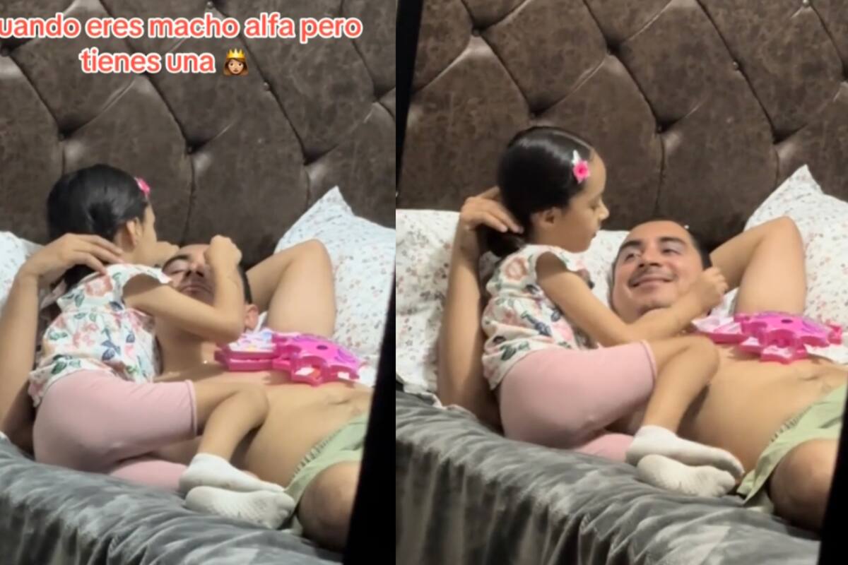 Hombre se deja maquillar por su hija: en redes, le llueven críticas y felicitaciones por igual