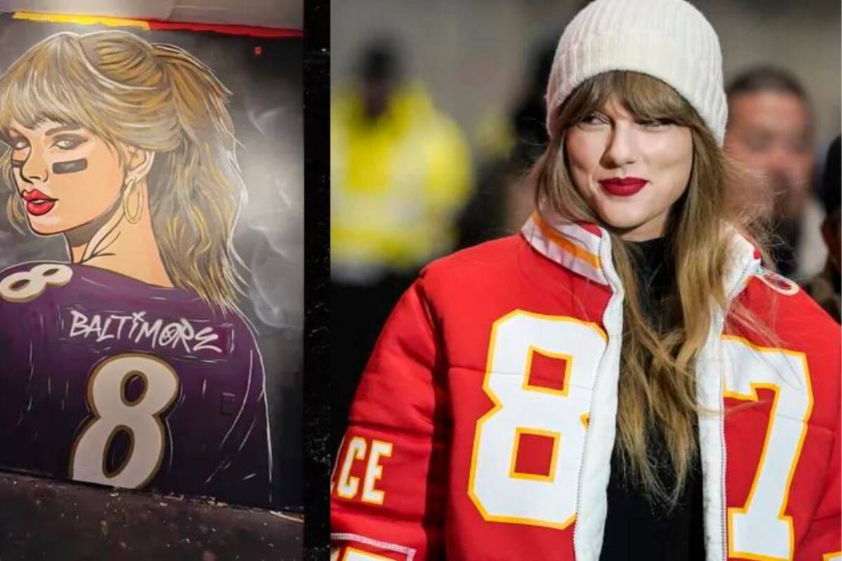 Aficionados de los Ravens inmortalizan a Taylor Swift con un Mural de Lamar Jackson