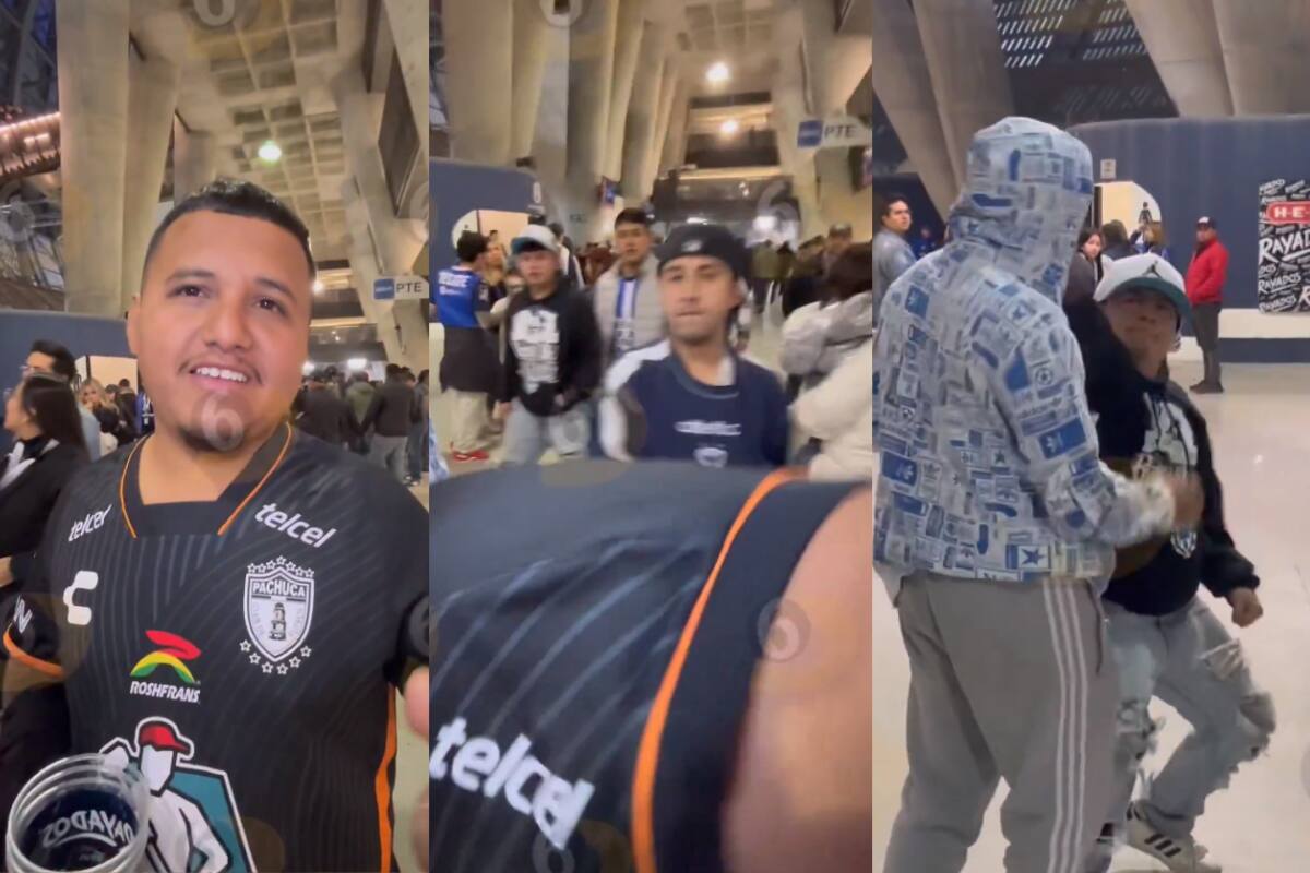 VIDEO: Seguidores del Pachuca son agredidos por aficionados del Monterrey en el Estadio BBVA