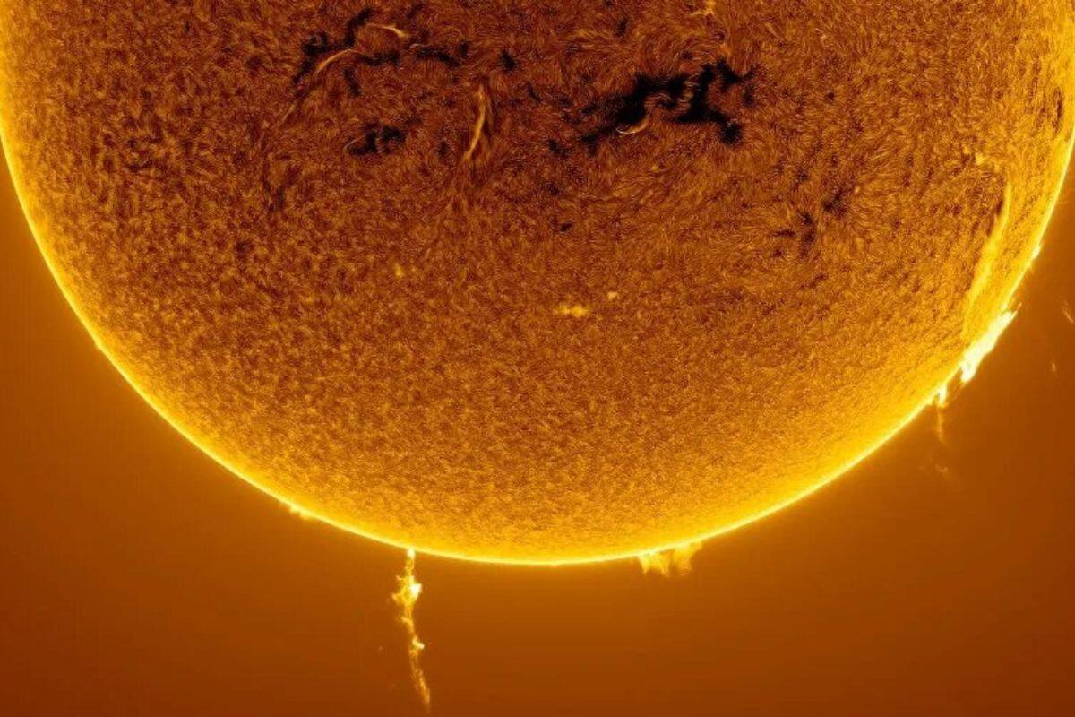 Fotografía del Sol capturada por el astrofotógrafo argentino Eduardo Schaberger