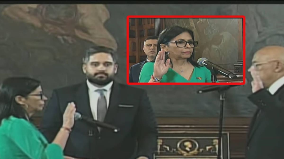 Asimismo juró por Hugo Chávez, por los niños de Venezuela por su madre, su hermano Jorgé Rodríguez y por el pueblo de Venezuela y garantizar la paz y tranquilidad económica. Foto: Capture.