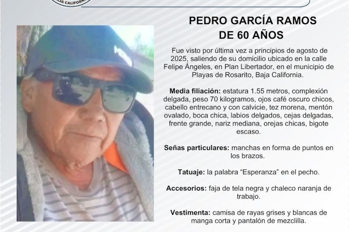 Se busca a Pedro García Ramos de 60 años