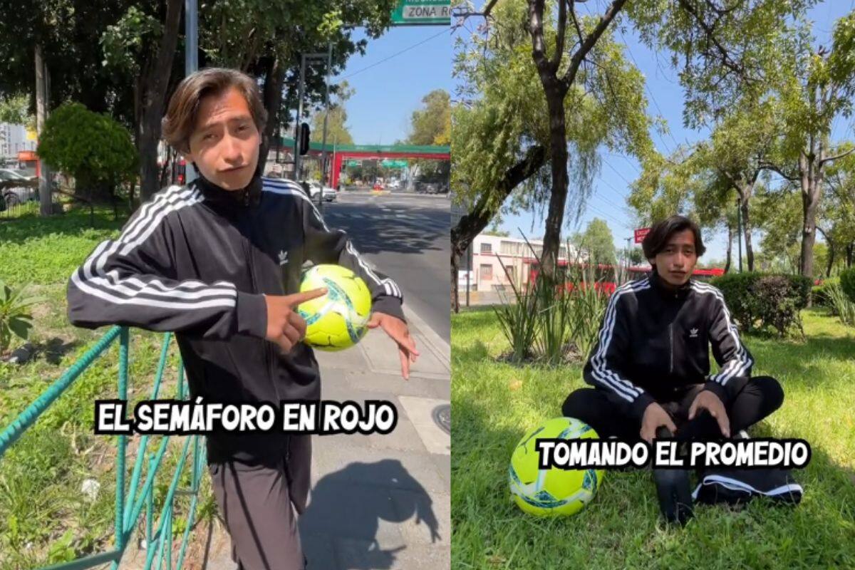 Hombre busca descubrir cuánto ganan las personas en el semáforo con dominadas